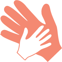 Child and parent's hand