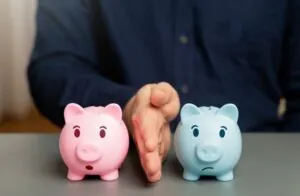 Division of the marital property. Splitting bank accounts, investments, and debts.