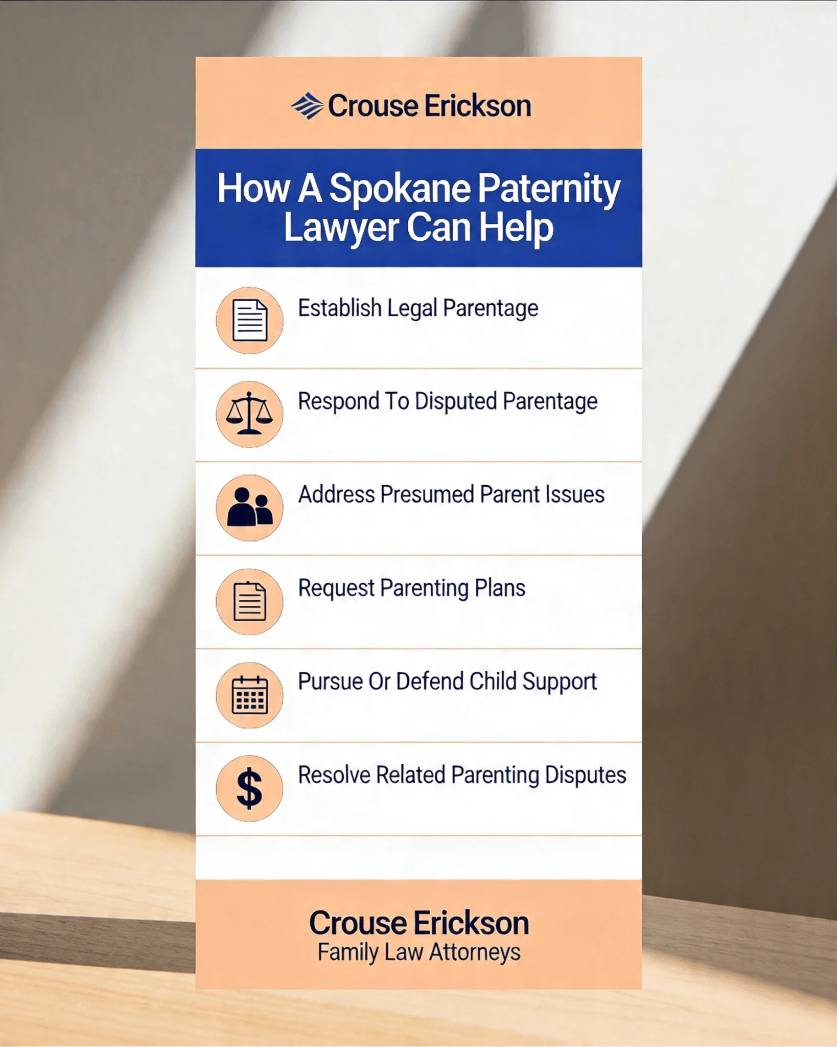 List of assistance types a Spokane paternity lawyer can help with